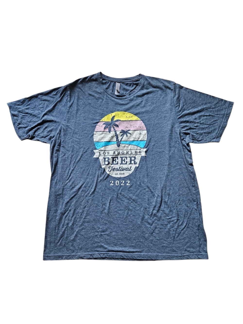 Men's Graphic Tee Next Level Apparel Gray Los Angeles Beer Festival 2022